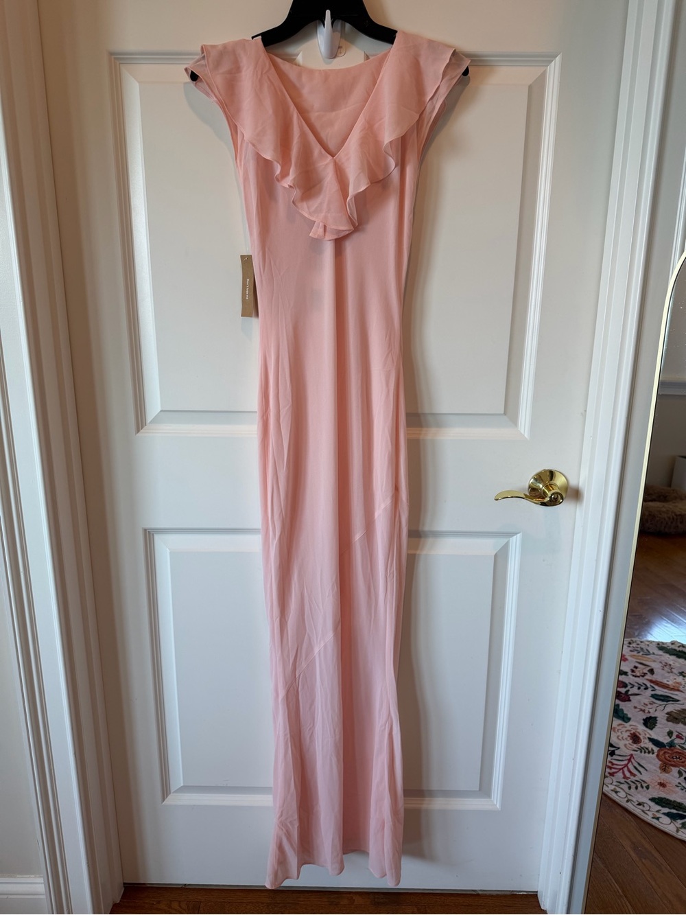 Few Moda o.p.t. Shelley Soft Peach Ruffle-Neck Sheath Dress - Picture 6 of 8